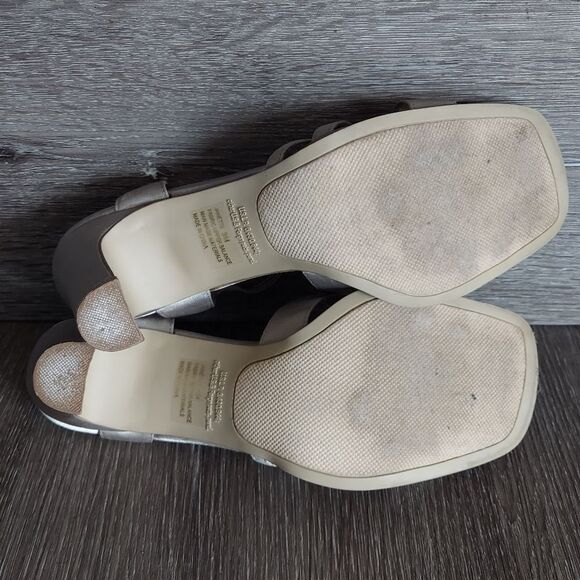 Vintage 90s Rampage Champagne Fabric Strappy Heels Size 9M - Picture 7 of 8